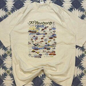 Vintage 90s White Short Sleeve Tee - "50 Reasons to Love Oregon"